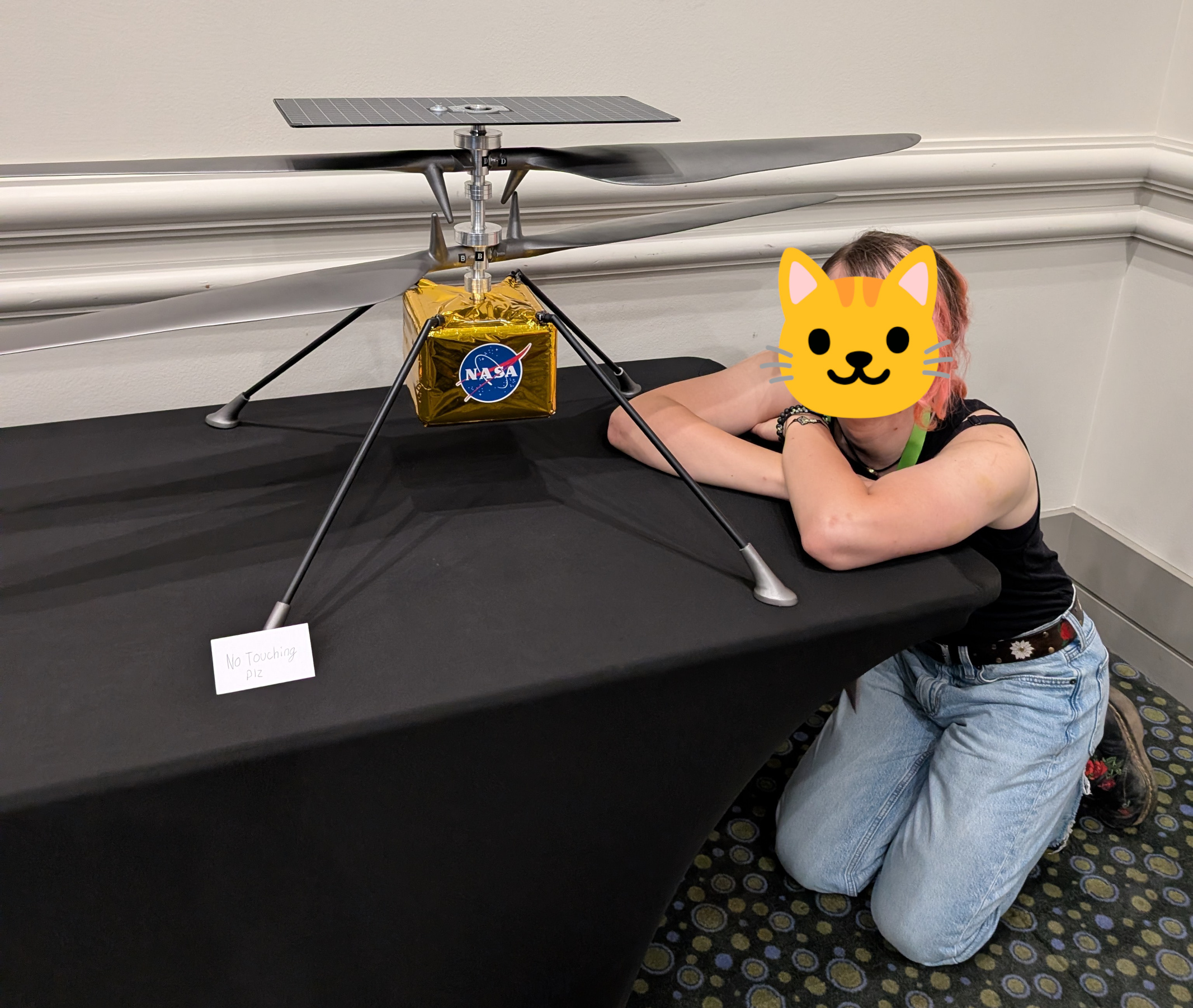 Me with the Mars helicopter, Ingenuity